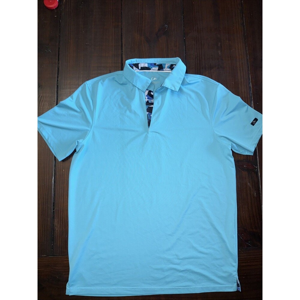 Obla Men's Large Blue Performance Lightweight Golf Polo